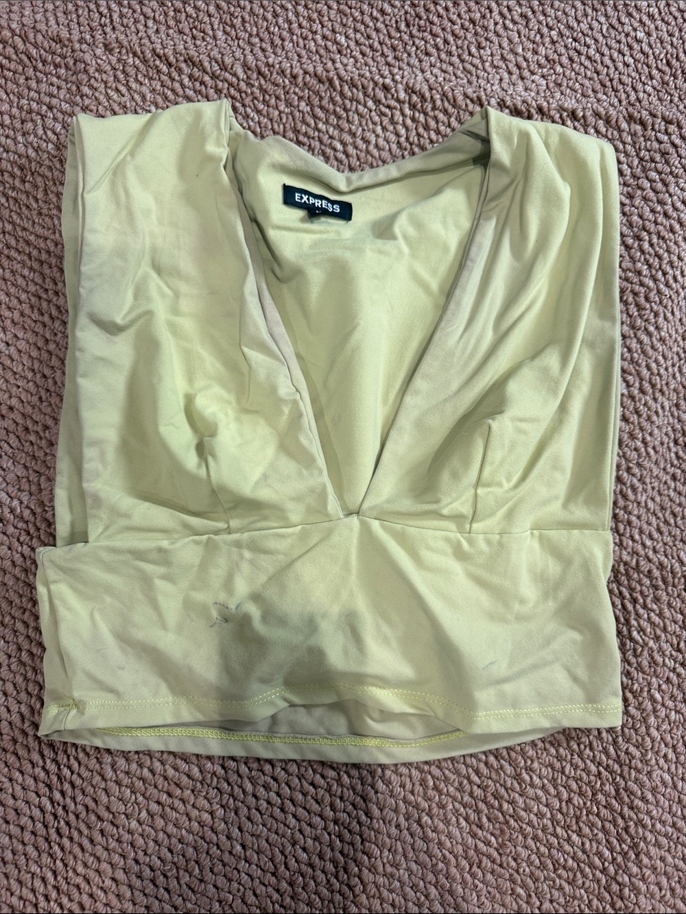 Express Light Yellow V-Neck Cropped Camisole